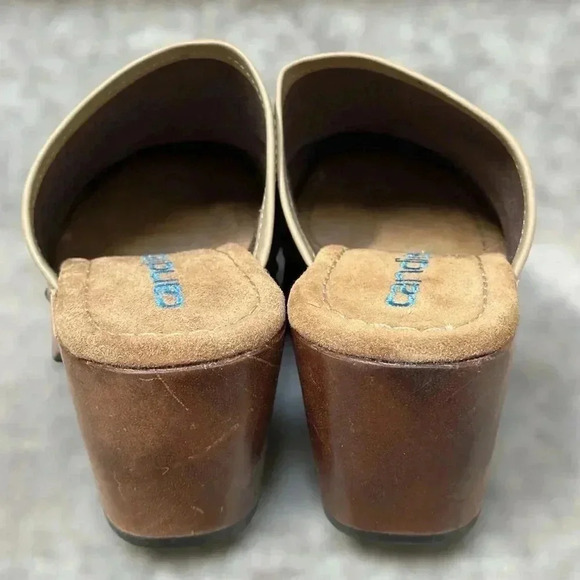 Vintage Y2K Candies Wooden Boho Suede Platform Clogs | Tan | Women’s Size 9 - Picture 6 of 9